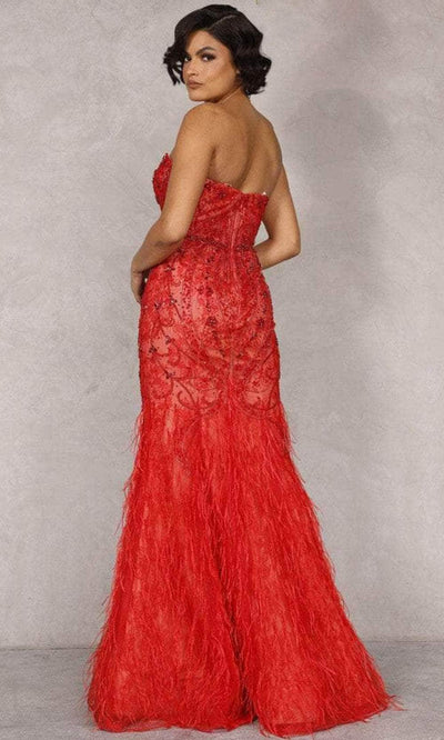 Terani Couture 2221GL0414 - Strapless Feather Trumpet Evening Dress Evening Dress
