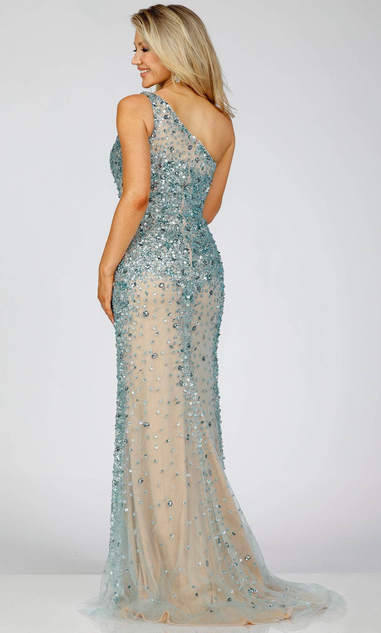 Terani Couture 231P0019 - Rhinestone Embellished One Sleeve Evening Dress Special Occasion Dress