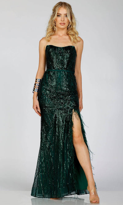 Terani Couture 231P0030 - Sequin Strapless Evening Dress Special Occasion Dress 00 / Emerald