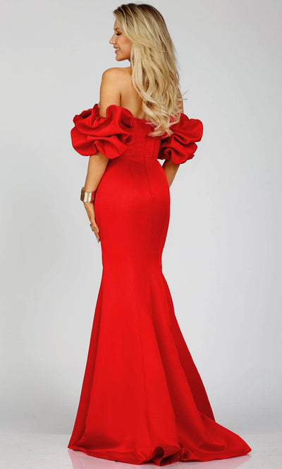 Terani Couture 231P0181 - Off-Shoulder Ruffled Sleeve Prom Gown Special Occasion Dress