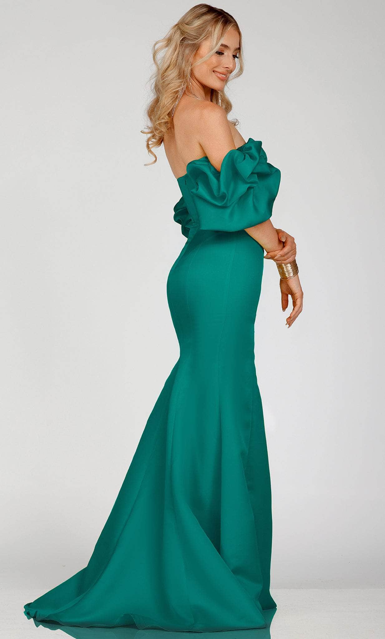 Terani Couture 231P0181 - Off-Shoulder Ruffled Sleeve Prom Gown Special Occasion Dress