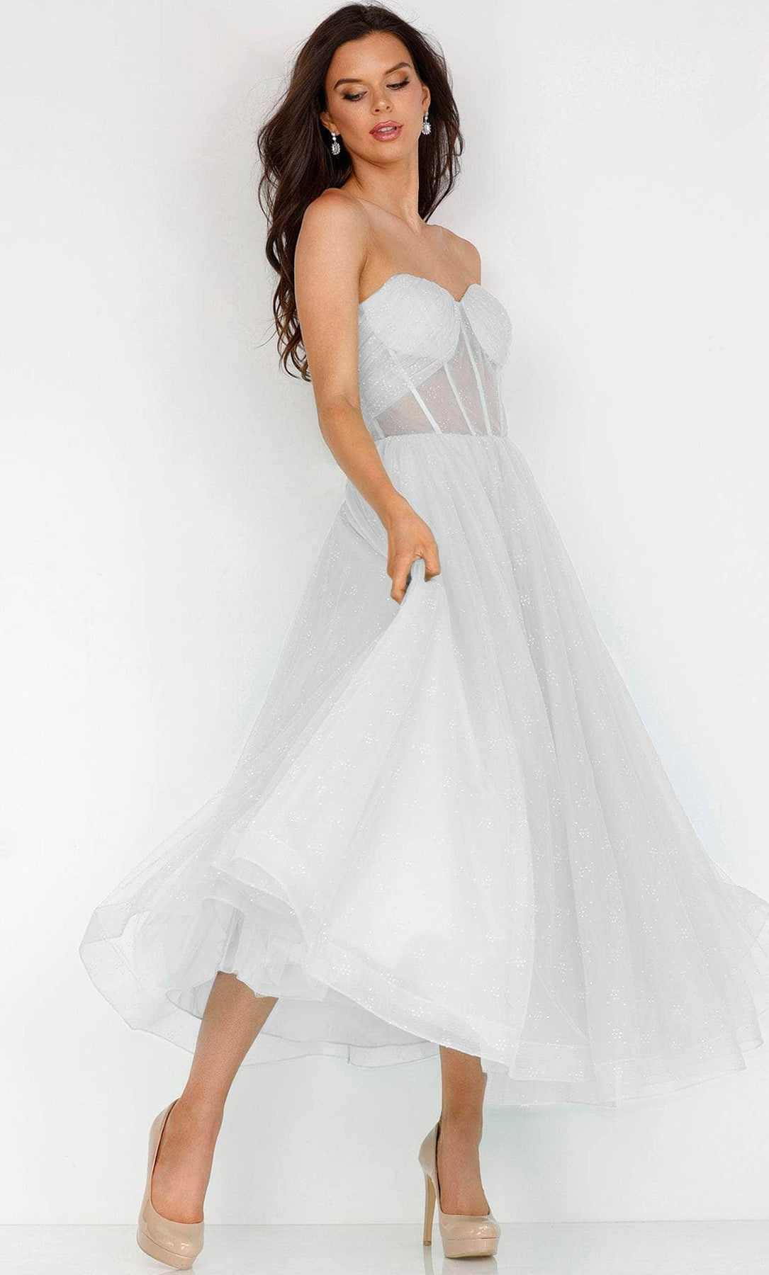 Terani Couture 231P0534 - Illusion Corset Prom Dress Special Occasion Dress 00 / Ivory