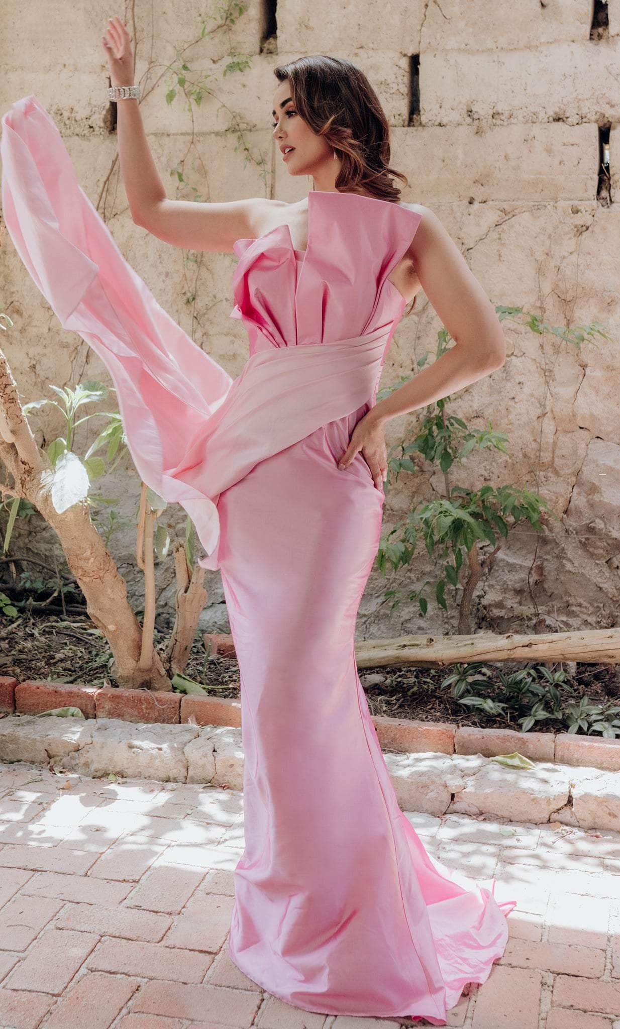 Terani Couture 232E1276 - Bow Bodice Strapless Evening Gown Special Occasion Dress