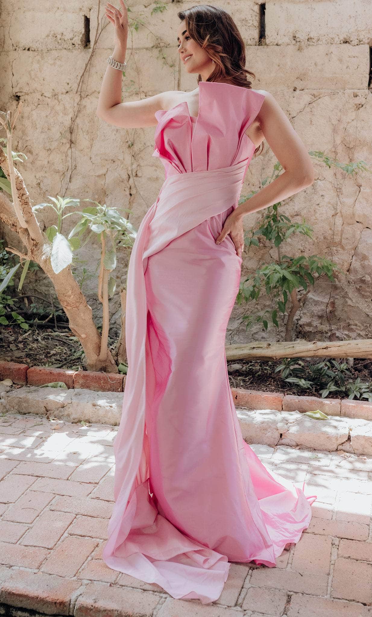 Terani Couture 232E1276 - Bow Bodice Strapless Evening Gown Special Occasion Dress