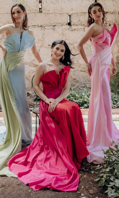 Terani Couture 232E1276 - Bow Bodice Strapless Evening Gown Special Occasion Dress