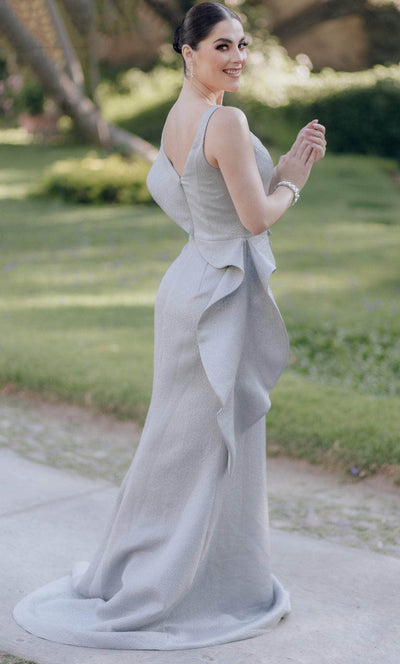 Terani Couture 232E1297 - Plunging V-Neck Brocade Evening Gown Special Occasion Dress