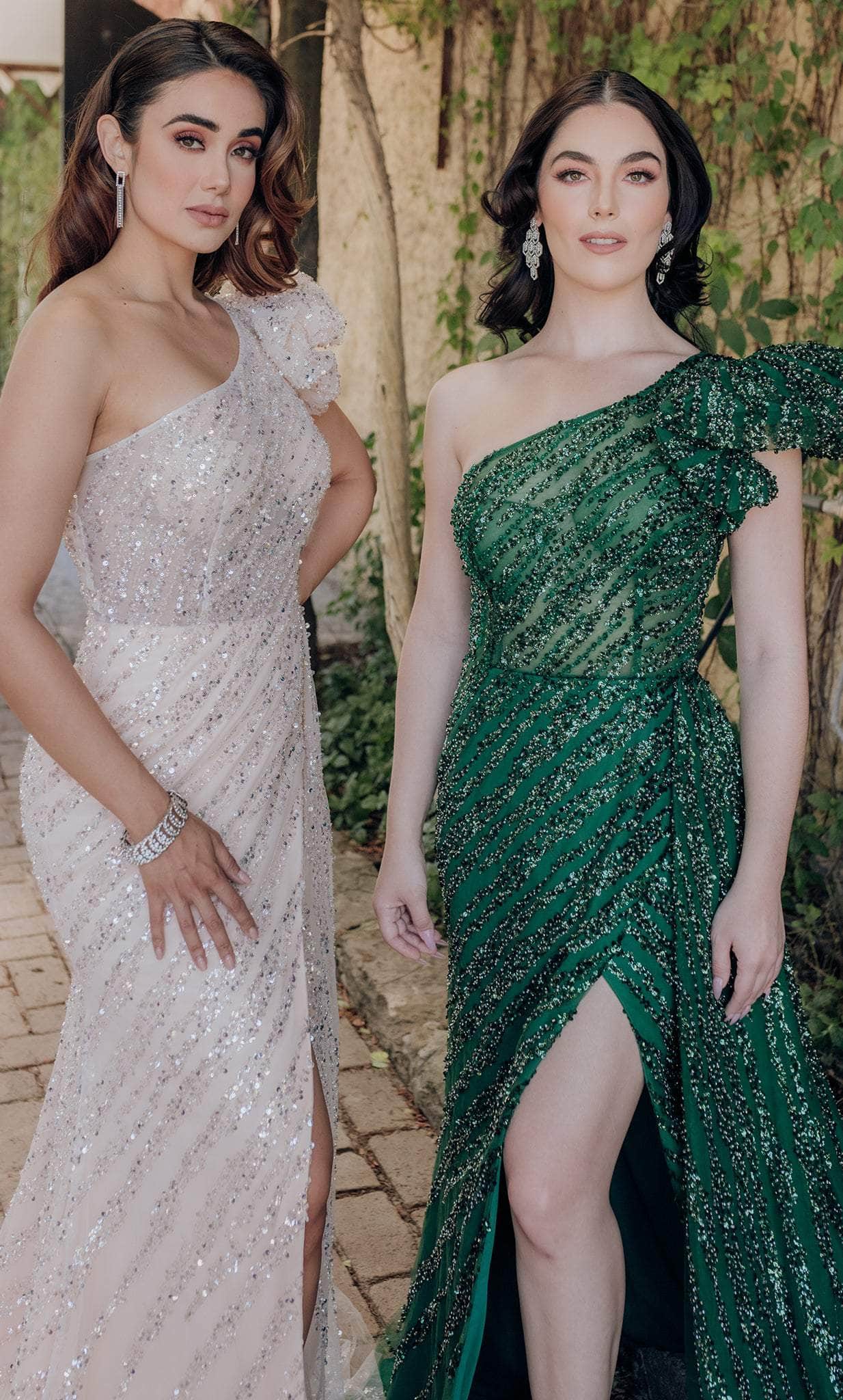 Terani Couture 232GL1479 - Sequin Embellished One Sleeve Evening Gown Special Occasion Dress