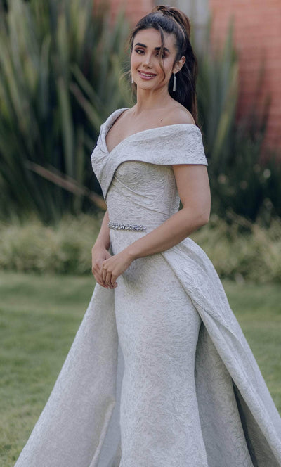 Terani Couture 232M1525 - Off Shoulder Brocade Evening Gown Special Occasion Dress