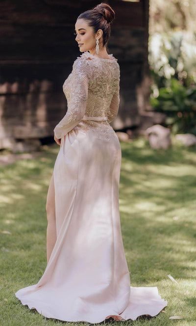 Terani Couture 232M1557 - Long Sleeve High Slit Evening Gown Special Occasion Dress