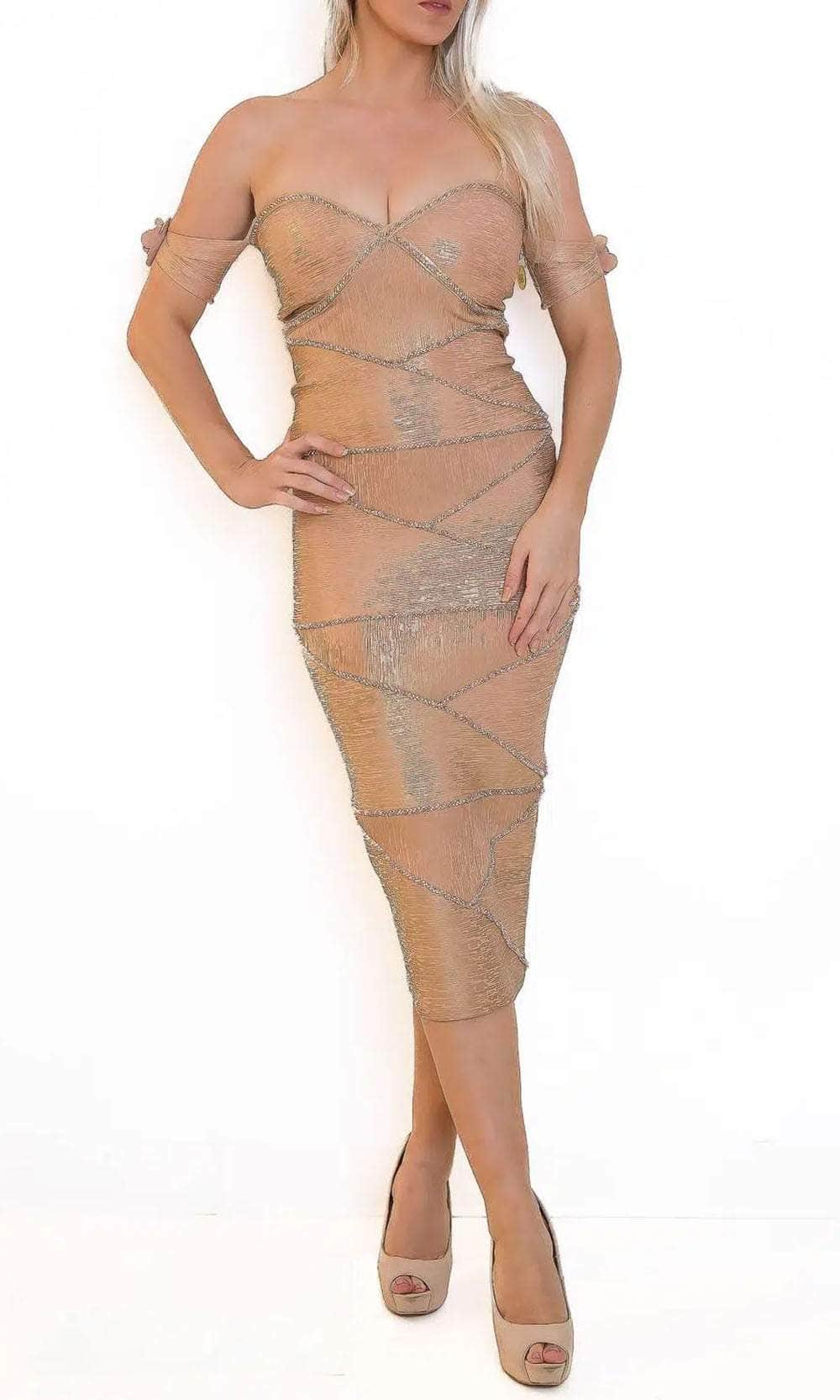 Terani Couture 241C2318 - Sweetheart Fitted Tea-Length Dress Formal Dresses