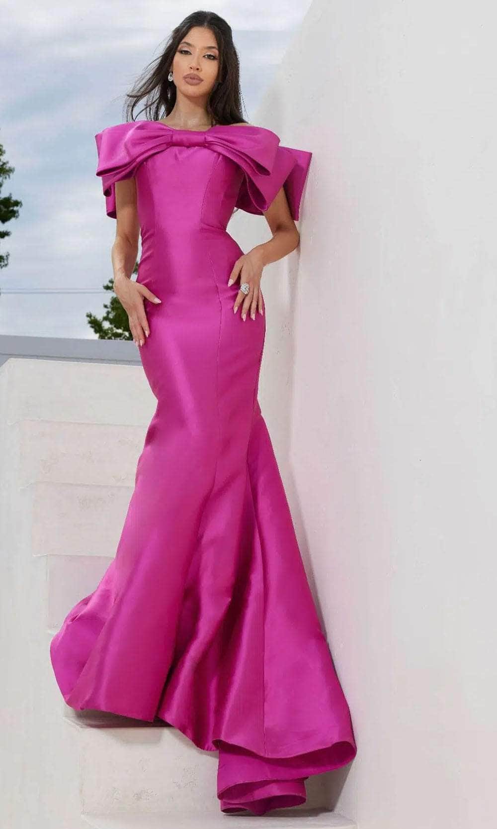 Terani Couture 241E2407 - Bow Off Shoulder Evening Dress Evening Dresses