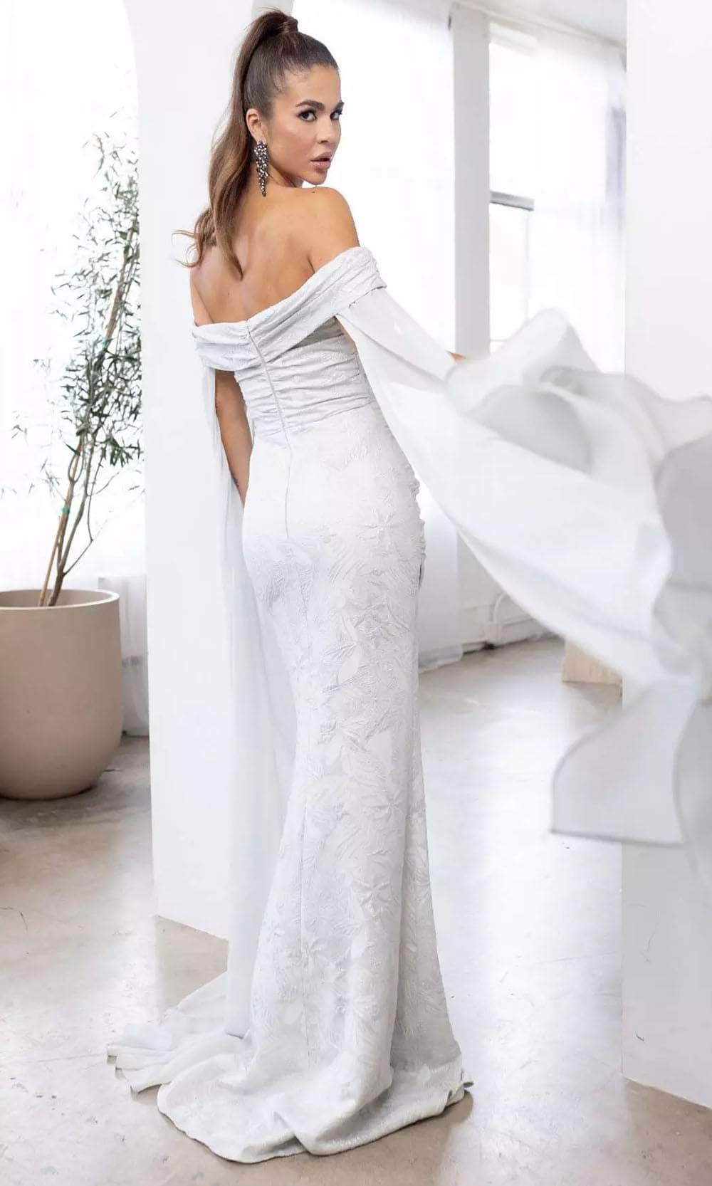 Terani Couture 241M2721 - Embroidered Pleated Off-Shoulder Prom Dress Prom Dresses