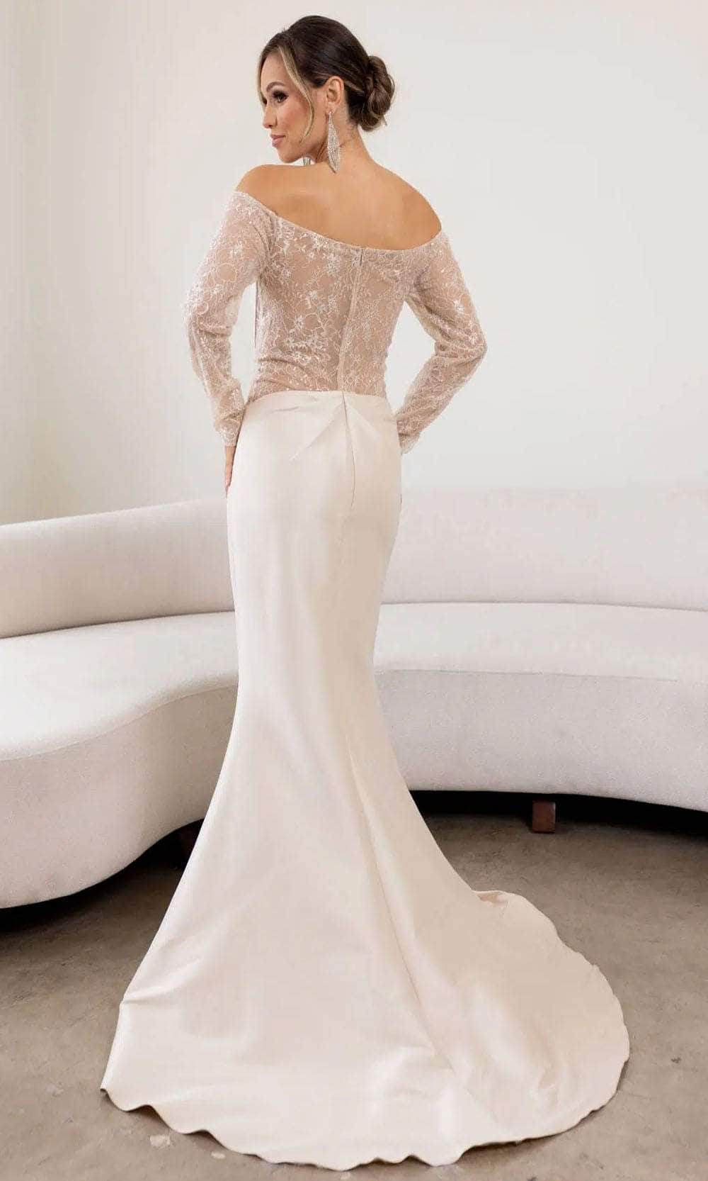 Terani Couture 241M2734 - Long Sleeves Off-Shoulder Evening Dress Evening Gown
