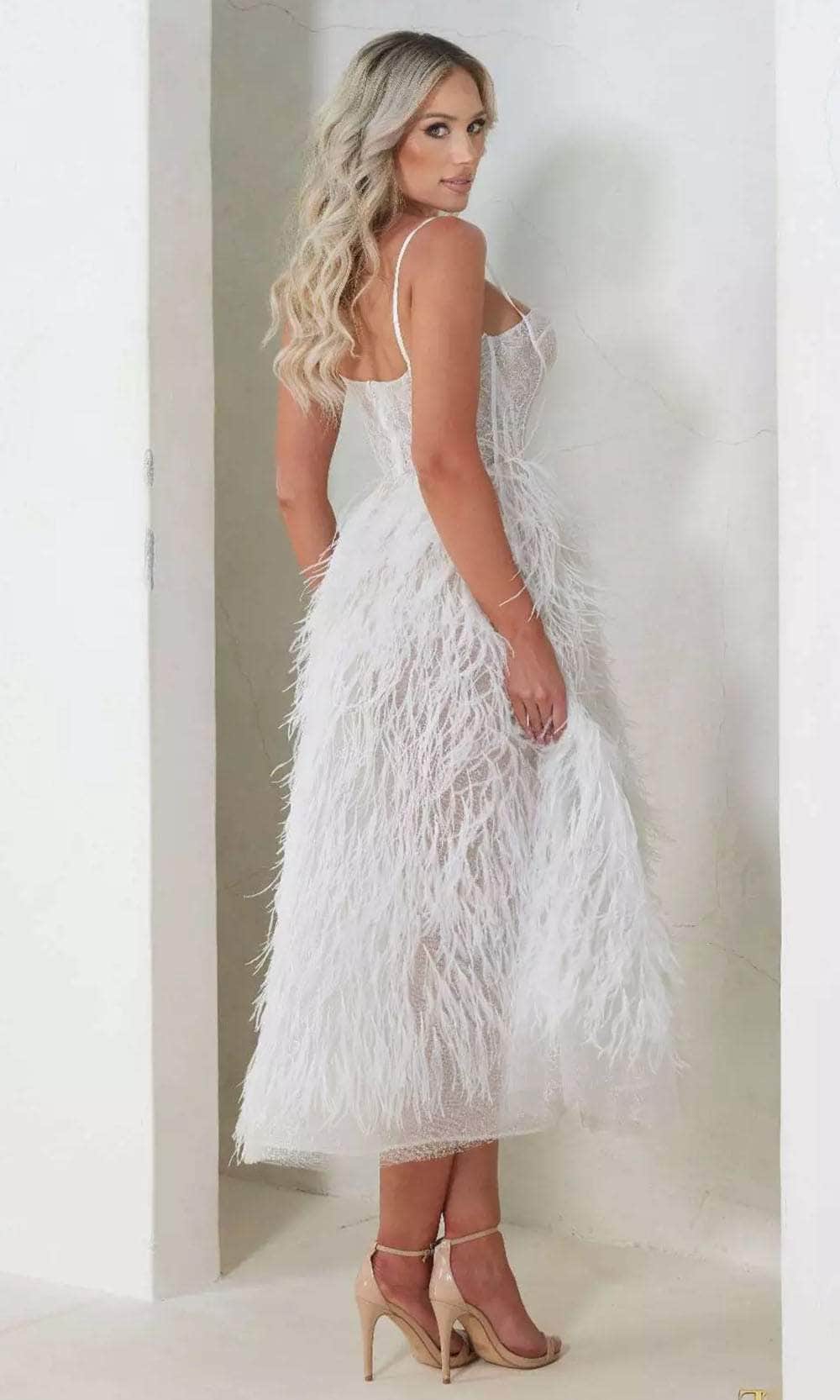 Terani Couture 241P2022 - Feather Corset Prom Dress Prom Dresses