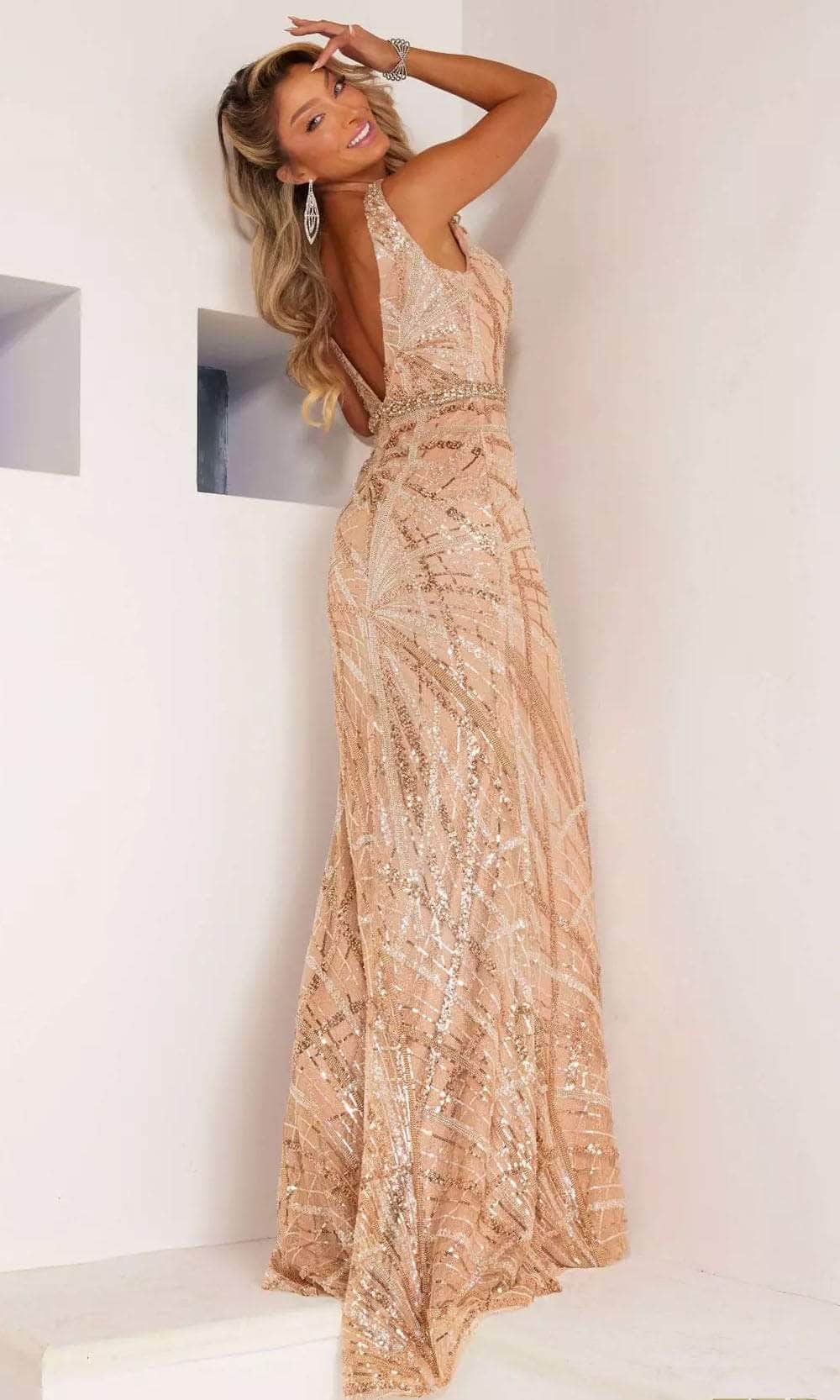 Terani Couture 241P2100 - V-Neck Sleeveless Prom Dress Prom Dresses