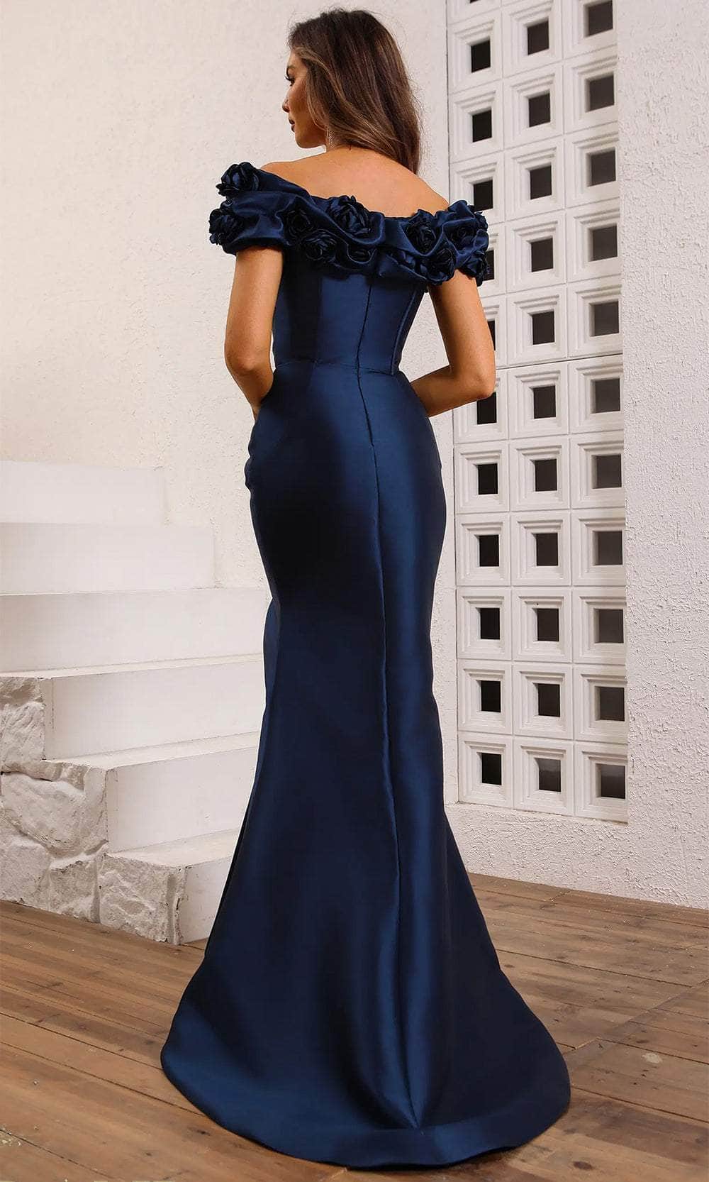 Terani Couture 242E3102 - Straight Across Side Slit Evening Gown Prom Dresses