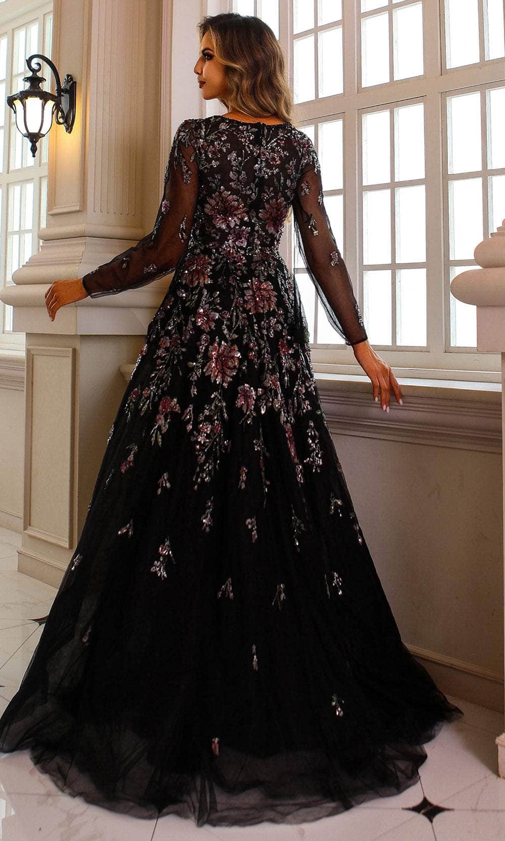 Terani Couture 251M4408 - Sheer Sleeve Floral Beaded Ballgown Mother of the Bride Dresses