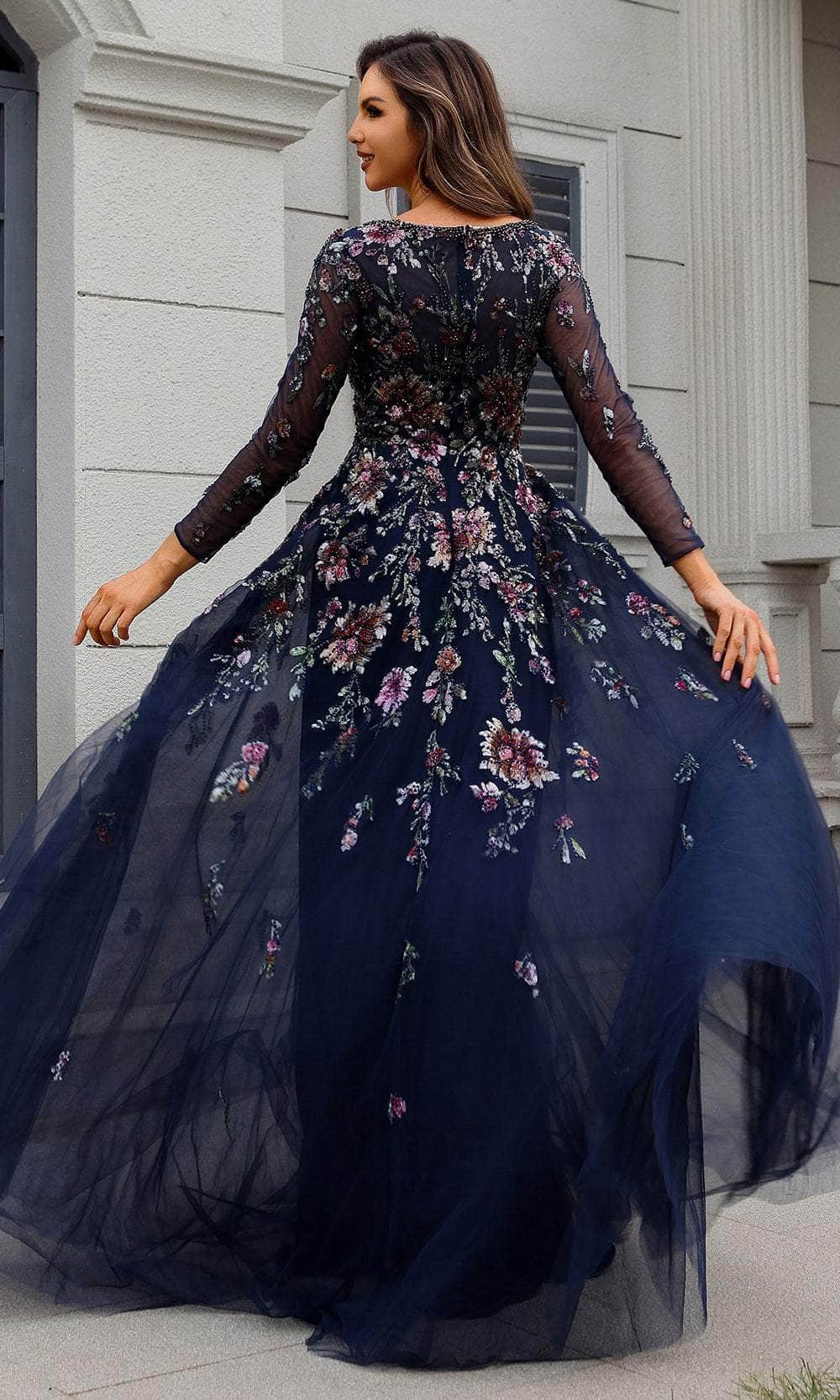 Terani Couture 251M4408 - Sheer Sleeve Floral Beaded Ballgown Mother of the Bride Dresses