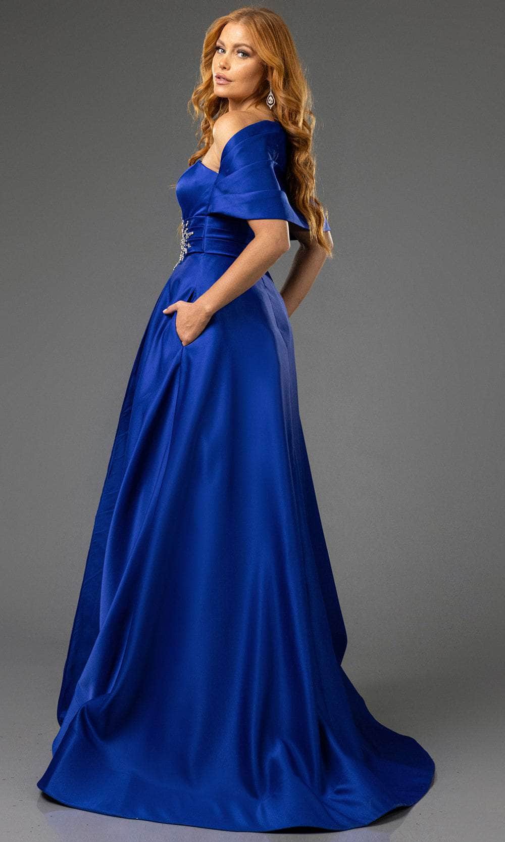 Terani Couture 251M4441 - One Sholder Pleated Waistband Evening Gown Mother of the Bride Dresses