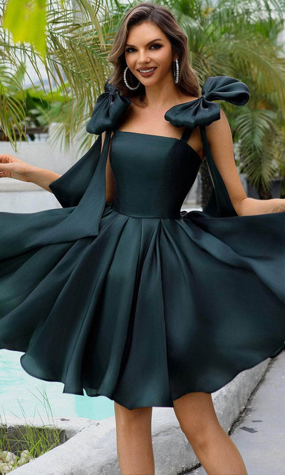 Terani Couture 251P4047 - Bow Accented Straps A-Line Cocktail Dress Cocktail Dresses