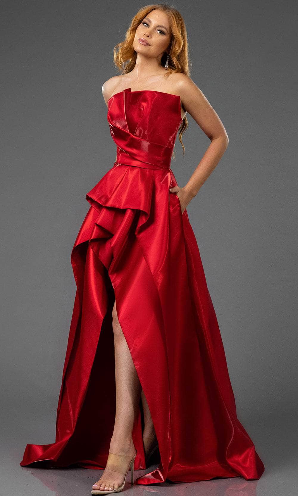 Terani Couture 251P4054 - High Low Layered A-Line Prom Dress Prom Dresses 00 / Ruby