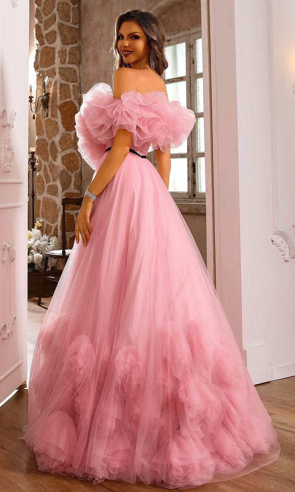 Terani Couture 251P4090 - Off Shoulder Dramatic Ruffle Ballgown Special Occasion Dress