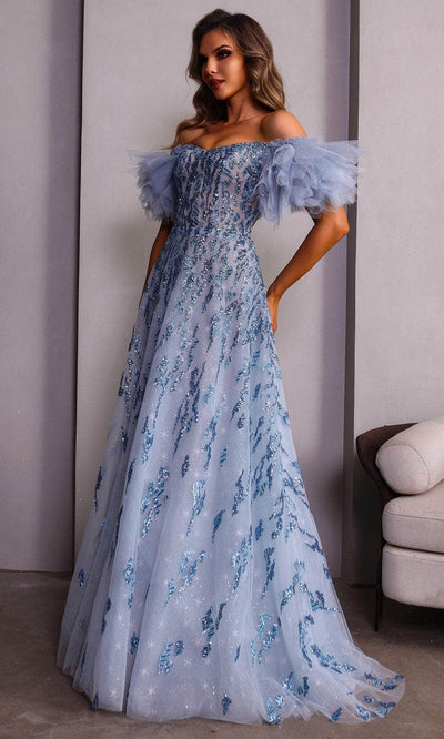 Terani Couture 251P4500 - Off-Shoulder A-Line Prom Gown Mother of the Bride Dresses