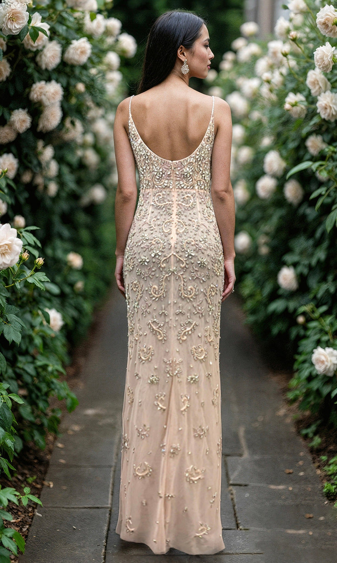 Terani Couture 261GL6366 Beaded Tulle Spaghetti Strap Evening Dress