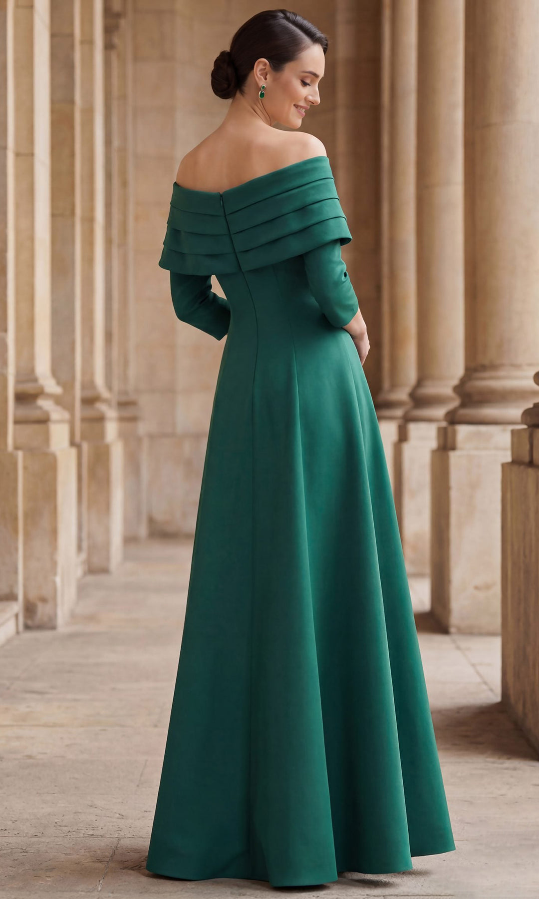 terani-couture-261m6434-three-quarter-sleeve-pleated-a-line-dress