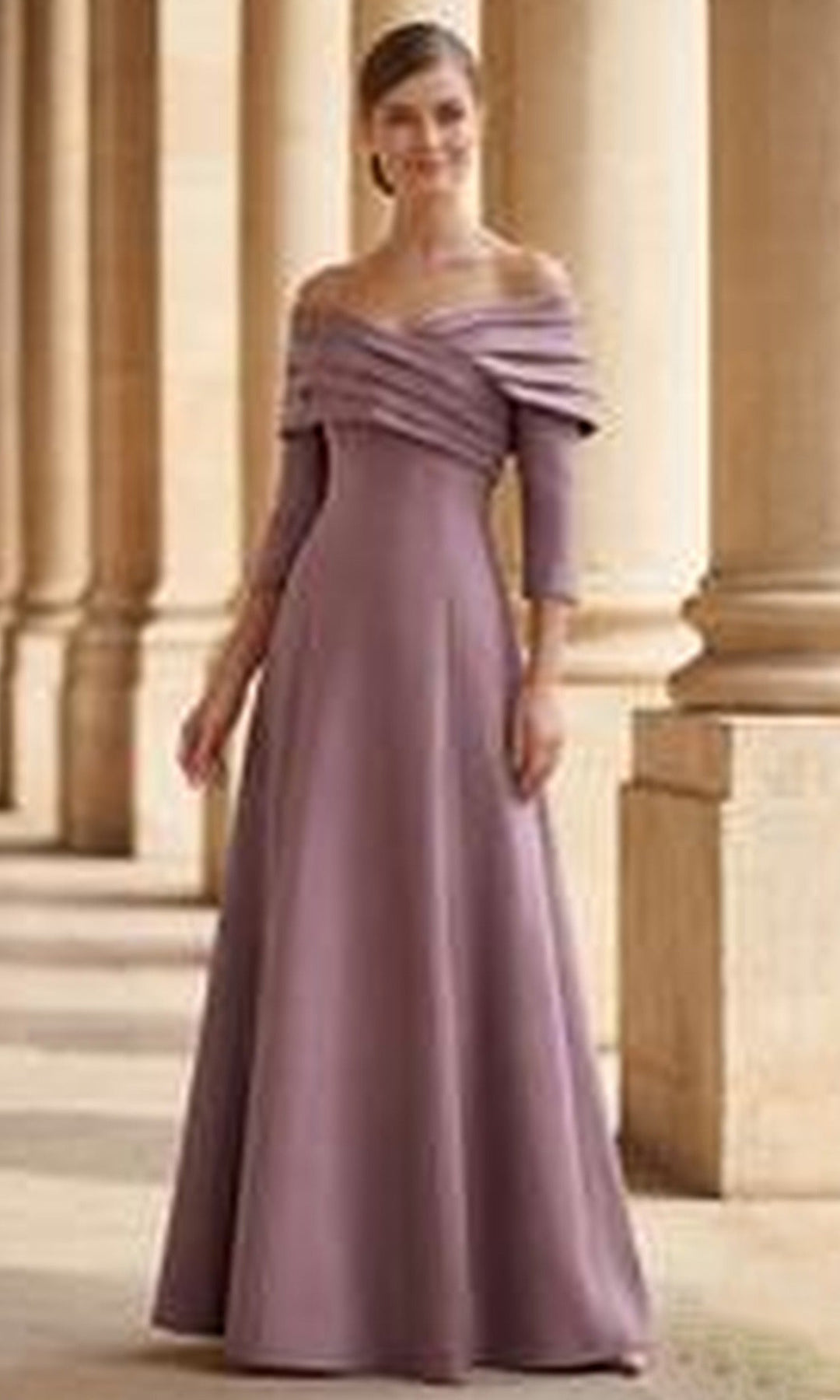 terani-couture-261m6434-three-quarter-sleeve-pleated-a-line-dress