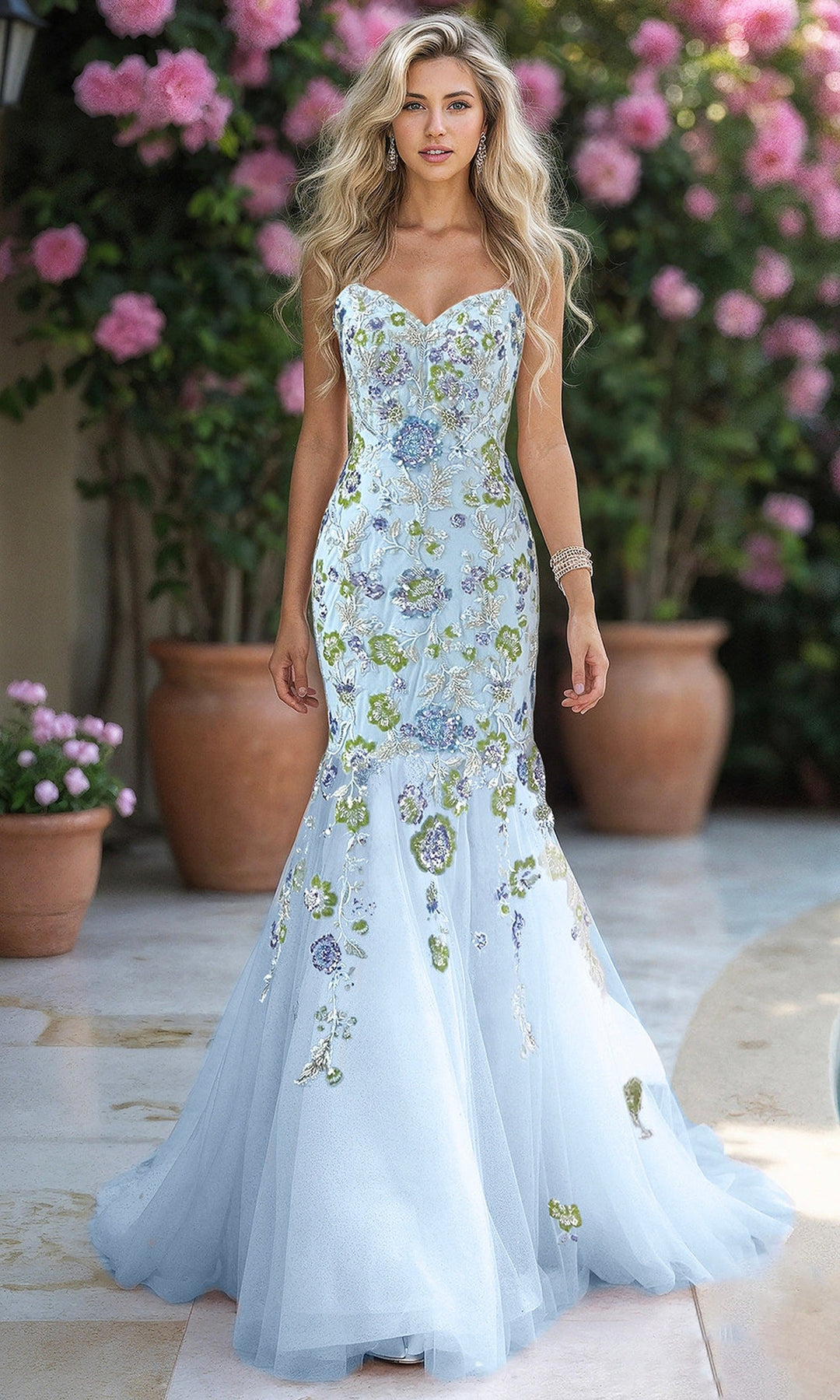 Terani Couture 261P6193 Beaded Applique Tulle Sweetheart Dress