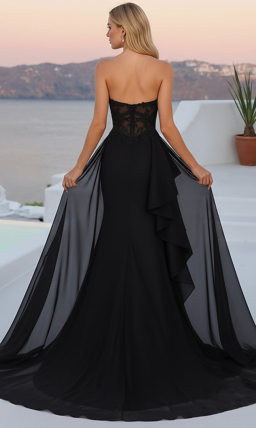 Terani Couture 261P6261 Sweetheart Neck Mikado Lace Dress