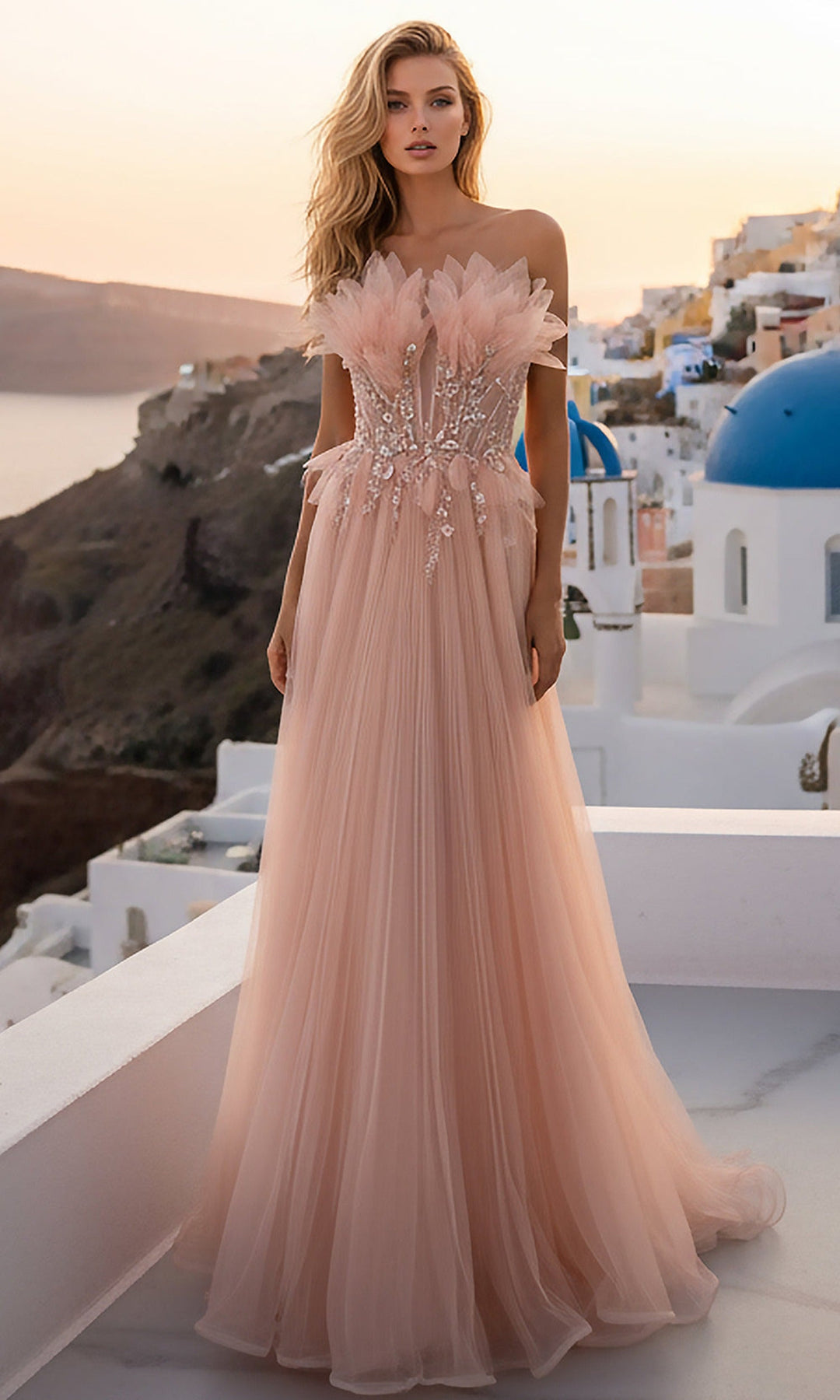 Terani Couture 261P6631 Embellished A-Line Mesh Gown