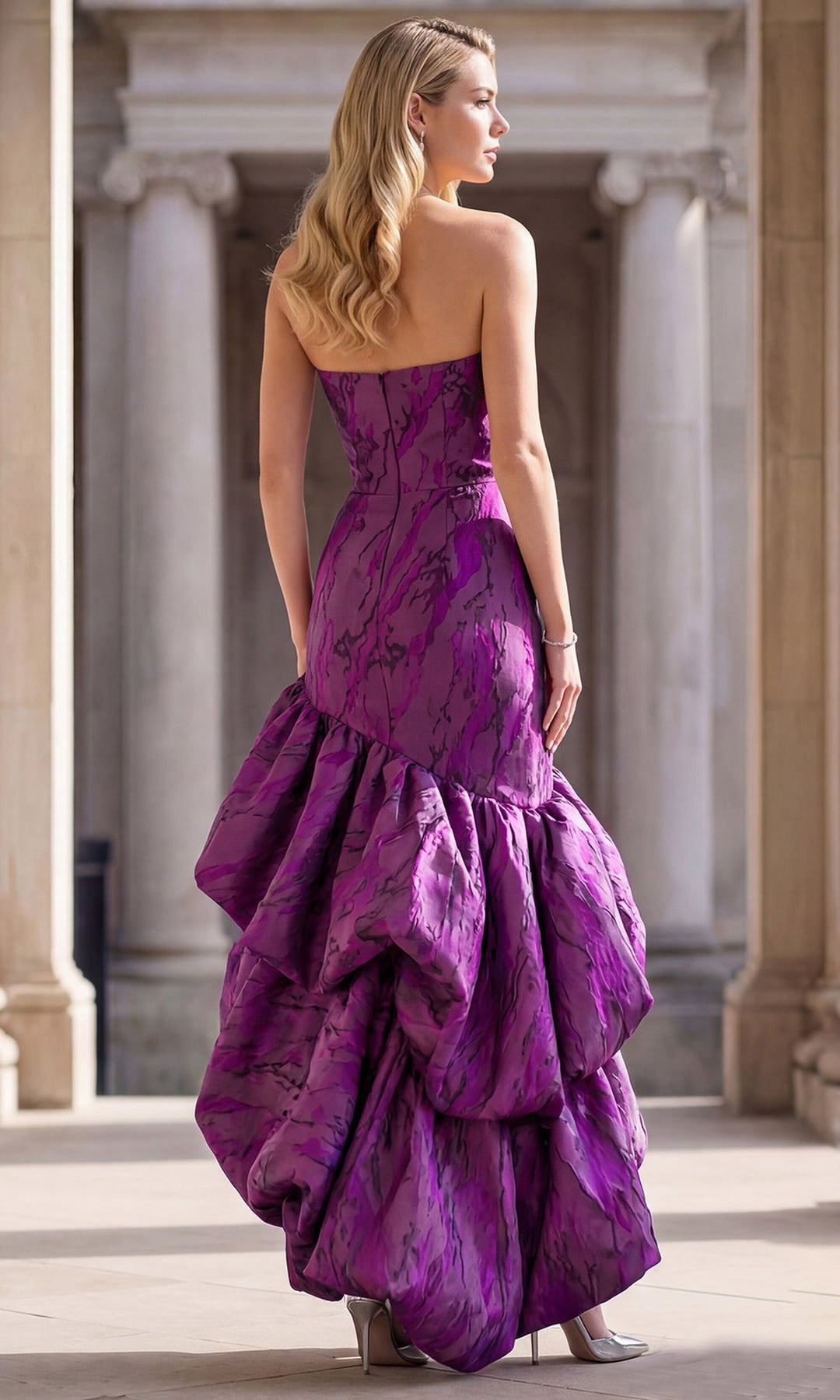 Terani Couture 262C7546 - Dramatic Bubble Hem Brocade Gown