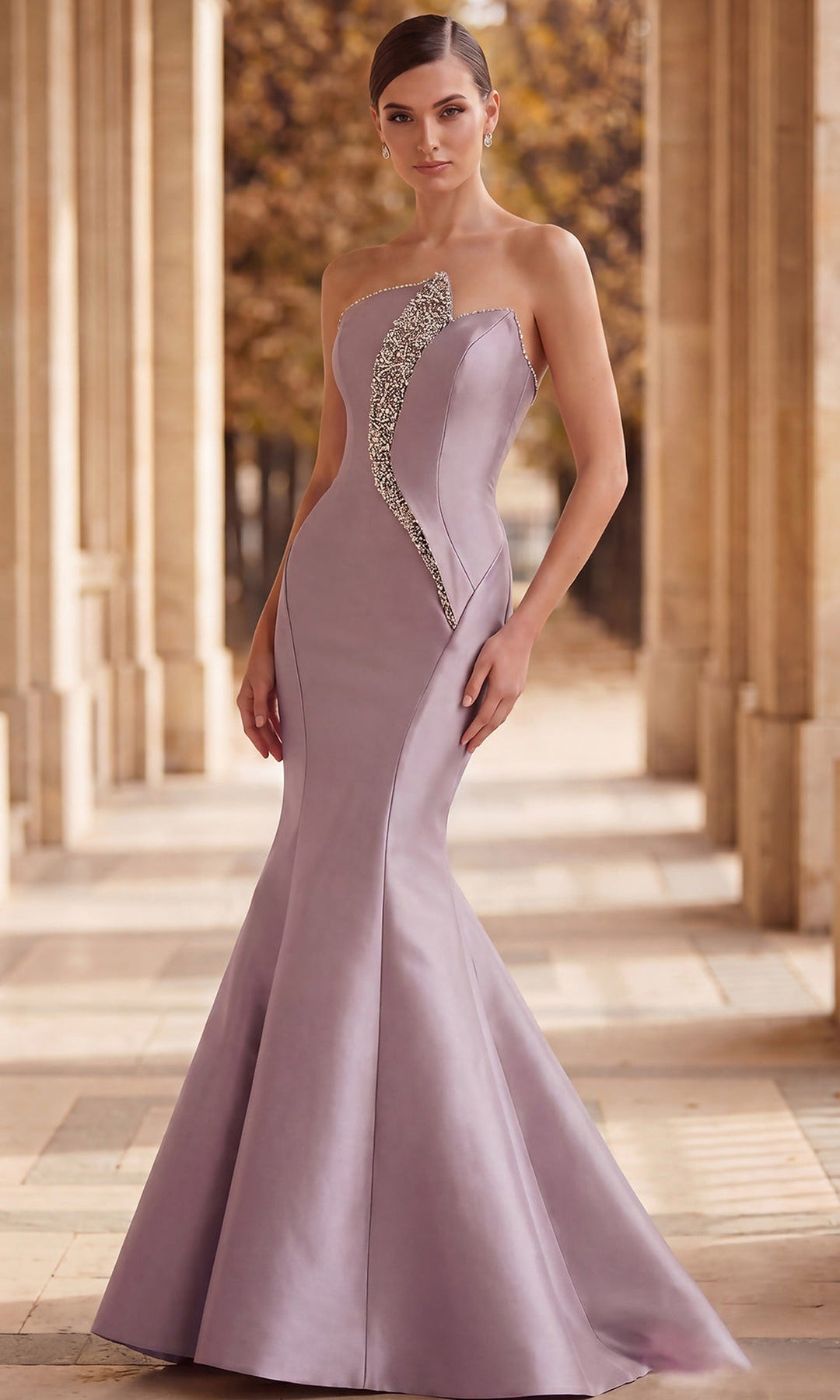 Terani Couture 262E7055 - Strapless Crystal Embellished Mermaid Gown
