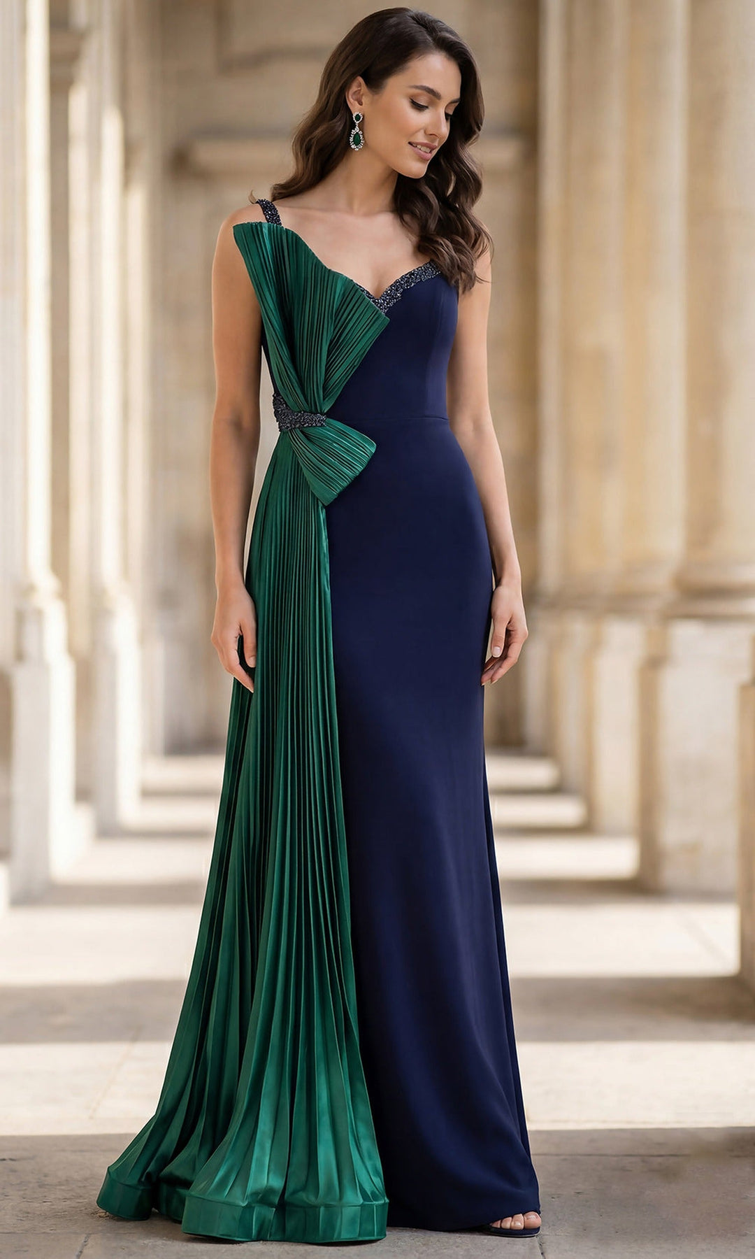 Terani Couture 262E7085 - Two Tone Low Scoop Back Evening Gown