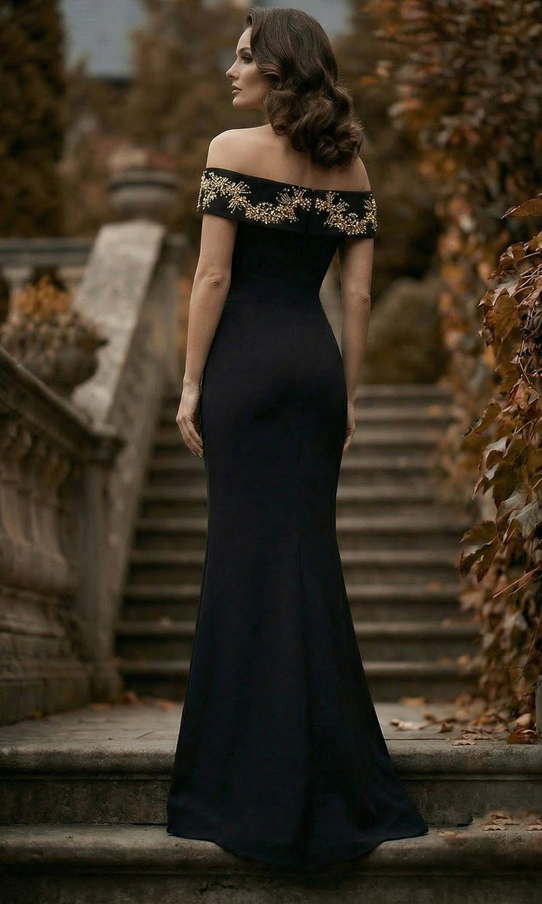Terani Couture 262E7139 - Crystal Detail Sheath Evening Gown