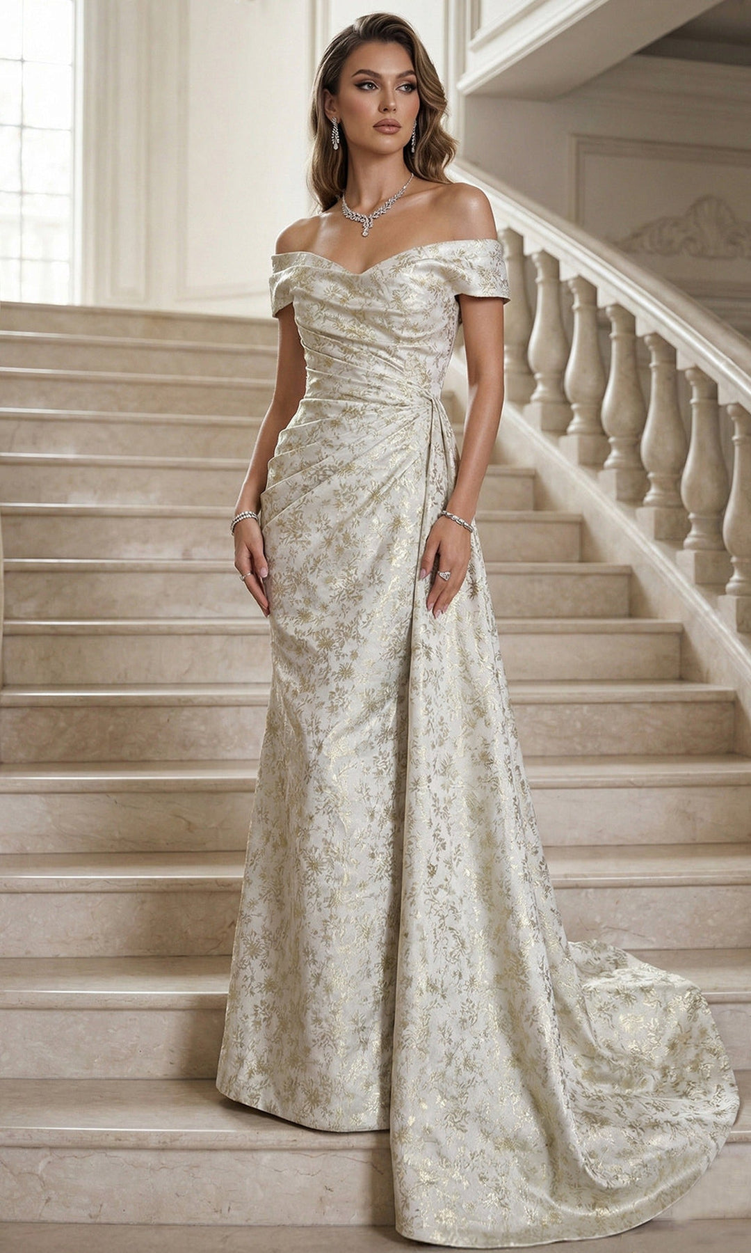 Terani Couture 262E7537 - Sweetheart Neck Drape Sheath Evening Gown