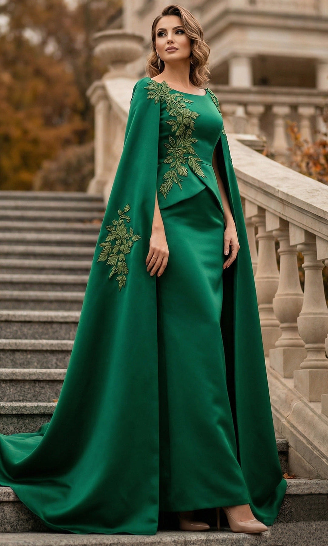 Terani Couture 262M7260 - Floral Applique Bateau Neck Formal Gown