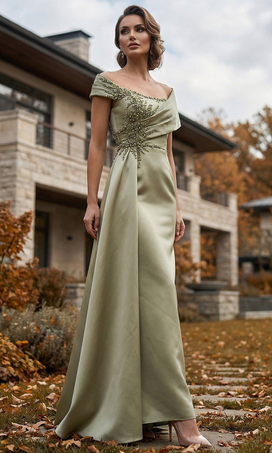 Terani Couture 262M7278 - Off Shoulder Beaded Accent Formal Gown