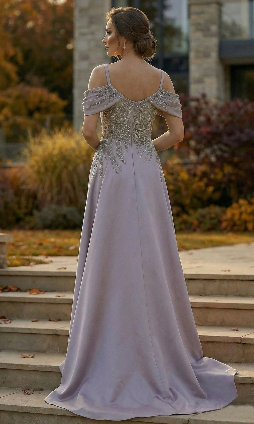 Terani Couture 262M7286 - Cold Shoulder Scoop Neck Formal Gown