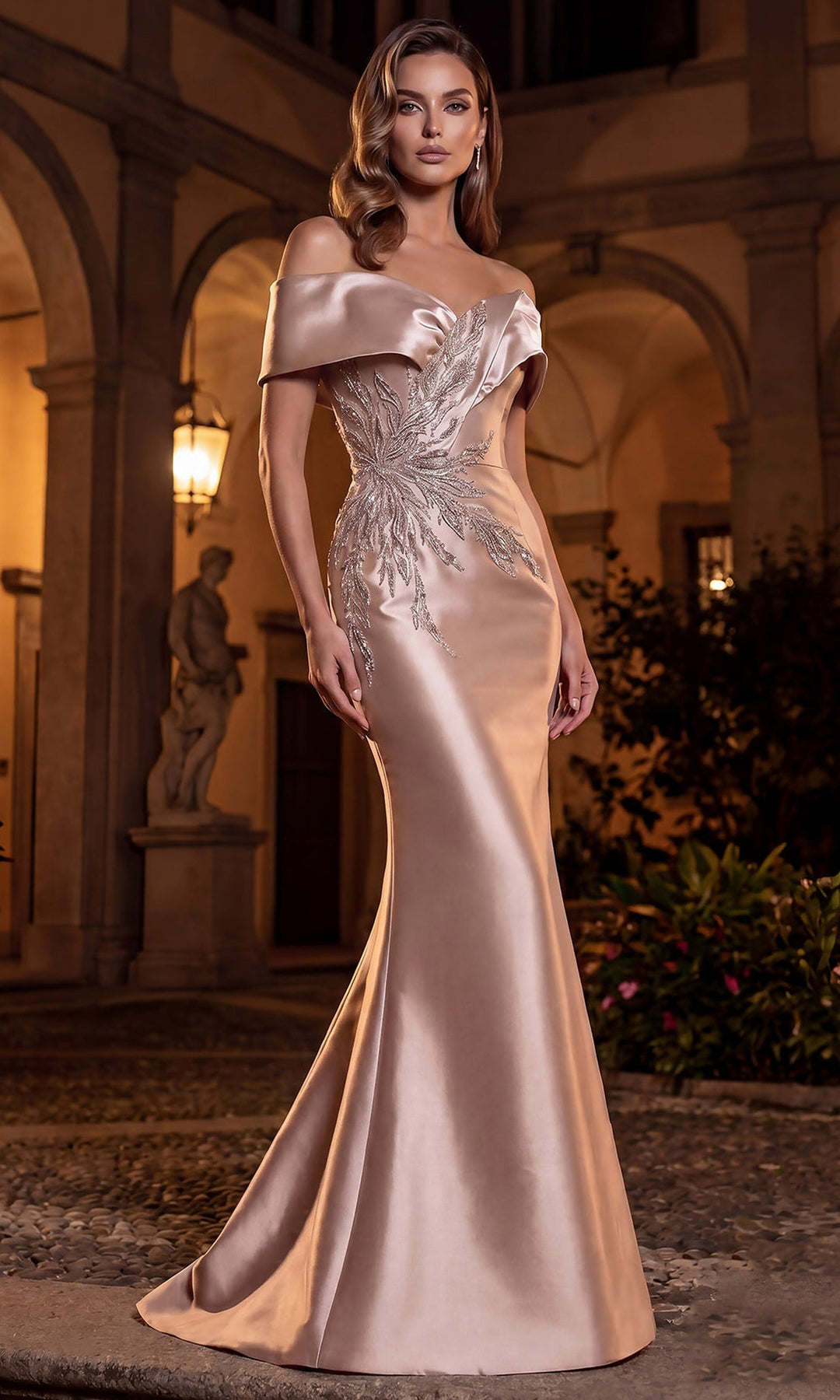 Terani Couture 262M7517 - Leaf Embellished Mermaid Evening Gown