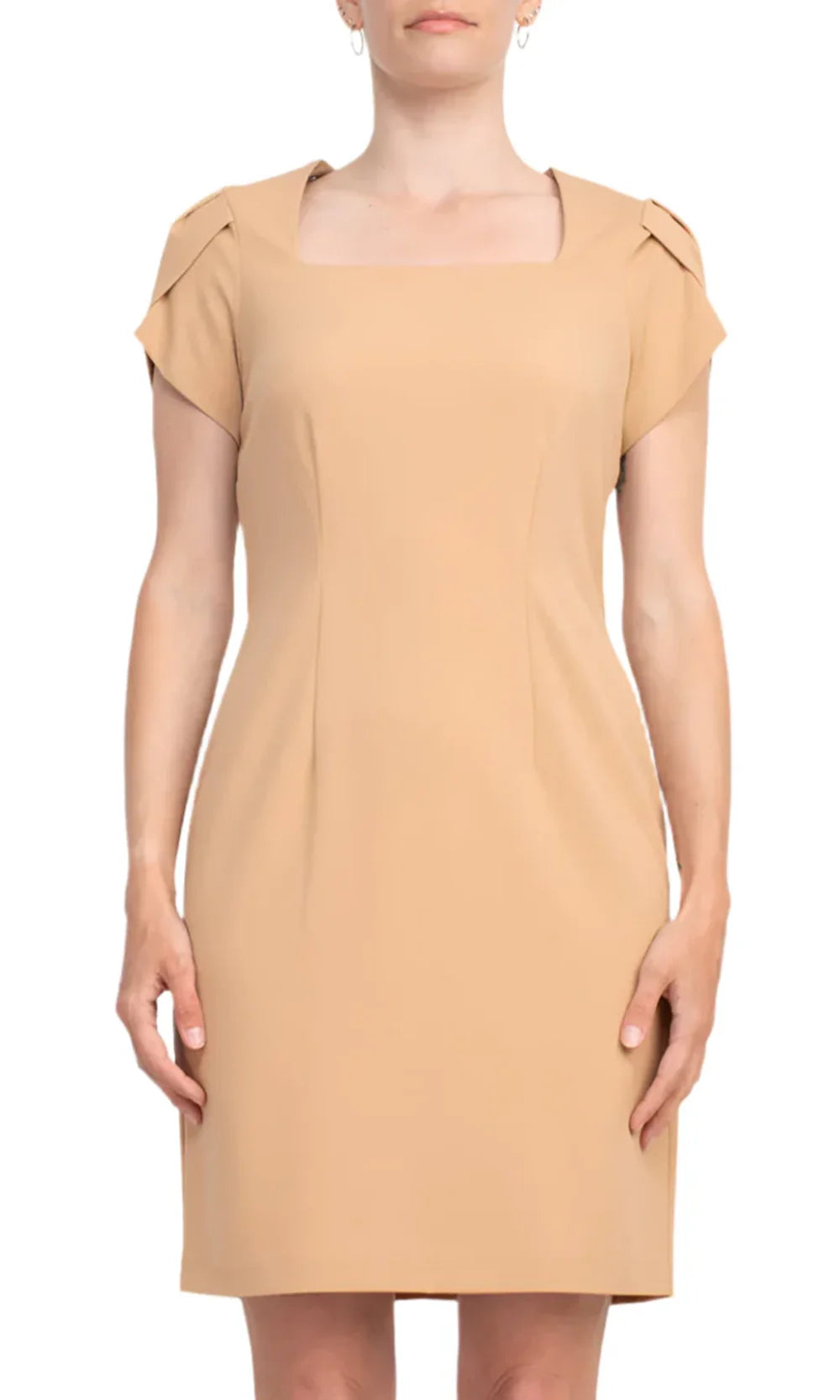 Connected Apparel TJE40482 - Crepe Short Sleeve Sheath Dress Homecoming Dresses