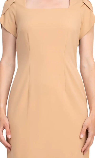 Connected Apparel TJE40482 - Crepe Short Sleeve Sheath Dress Homecoming Dresses