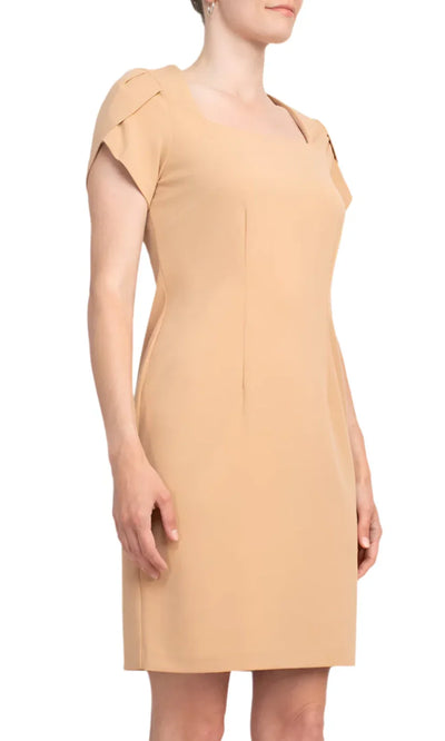 Connected Apparel TJE40482 - Crepe Short Sleeve Sheath Dress Homecoming Dresses