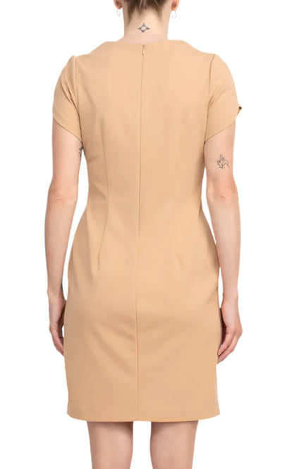 Connected Apparel TJE40482 - Crepe Short Sleeve Sheath Dress Homecoming Dresses