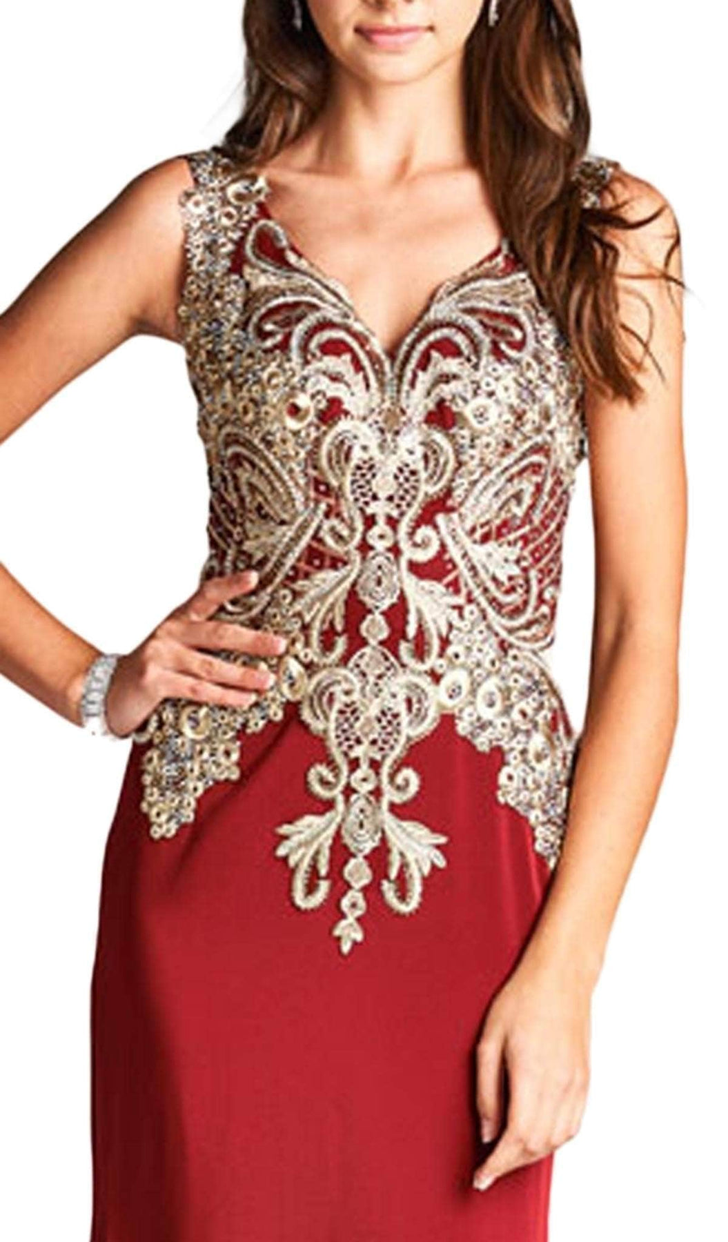 Trevi Collection - Embroidered Sheath Evening Dress L1695 Prom Dresses