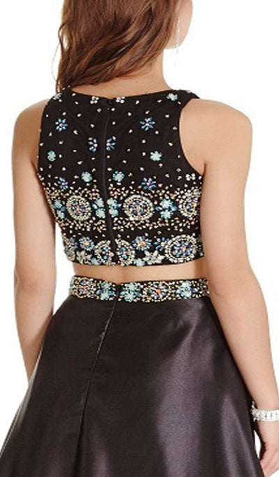 Two Piece Bedazzled A-line Prom Dress Dress