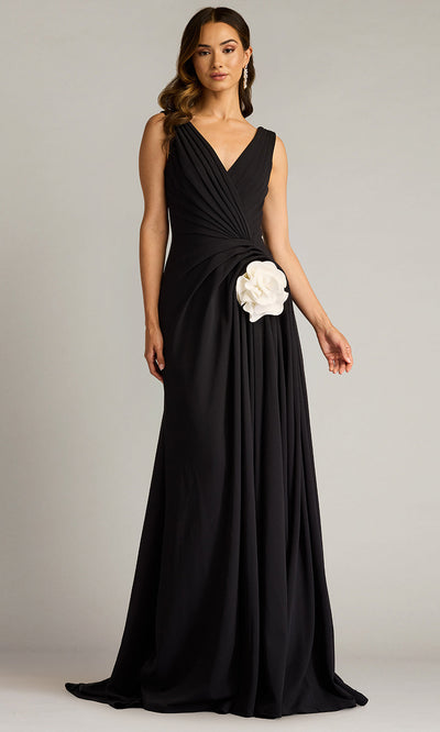 Tadashi Shoji BOS25177L - Port Pleated Crepe A-line Evening Gown Formal Gowns