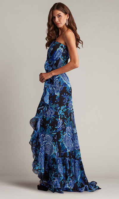 Tadashi Shoji CHW24386L - Strapless Morwenna Floral Print Ruffle Gown Prom Dresses